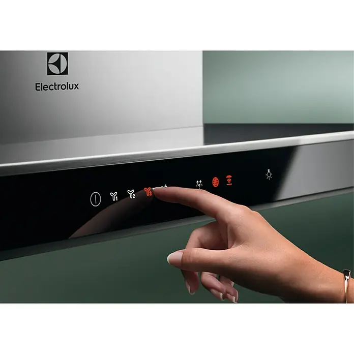 Electrolux Campana decorativa LFT769X - Ancho: 89,9 cm, Potencia de aire máx.: 615 m³/h, Acero inoxidable/Negro