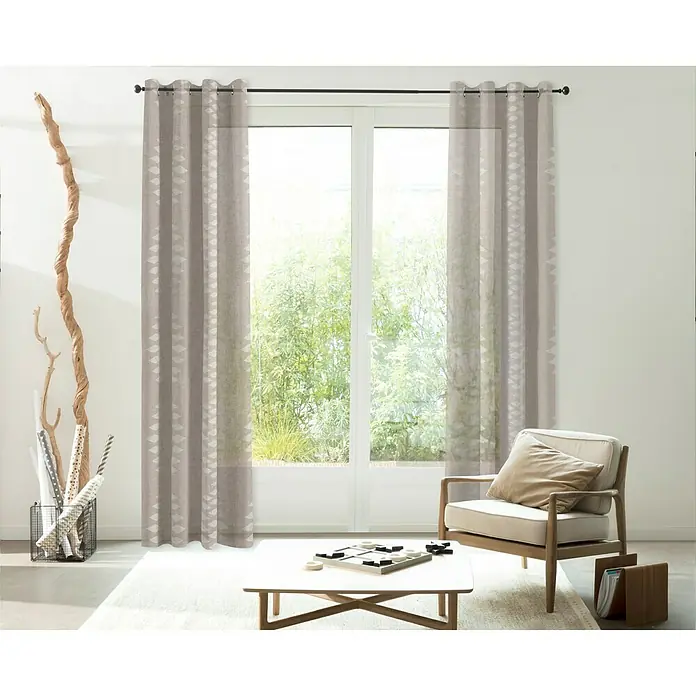 Visillo para ventana Mica - 140 x 250 cm, 100% poliéster, Beige