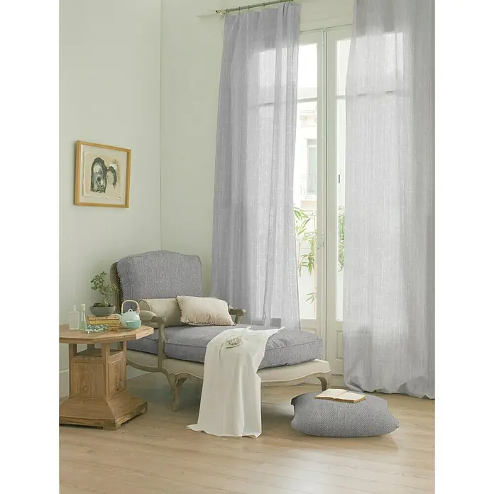 Visillo para ventana Mathias - 140 x 250 cm, 100% poliéster, Blanco