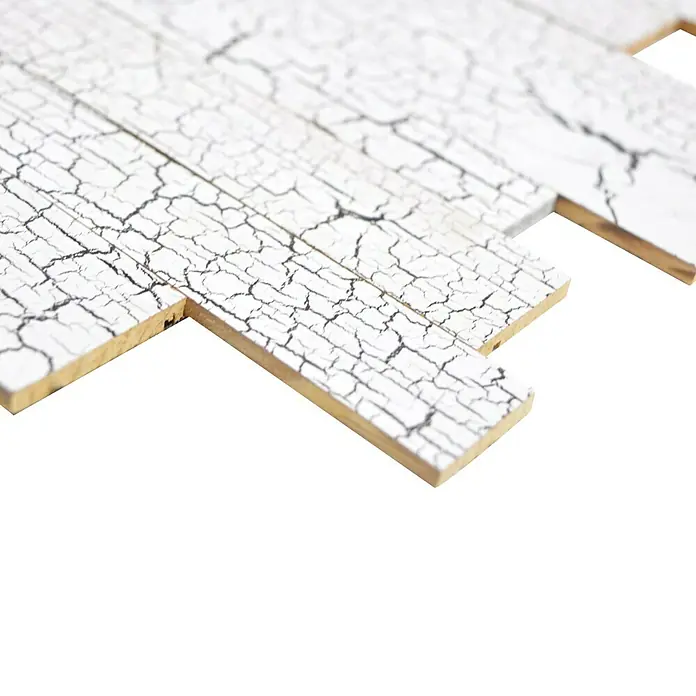Selbstklebemosaik Woodland SWM PW5 - 30 x 30 cm, Holz, Weiß - Detailaufnahme