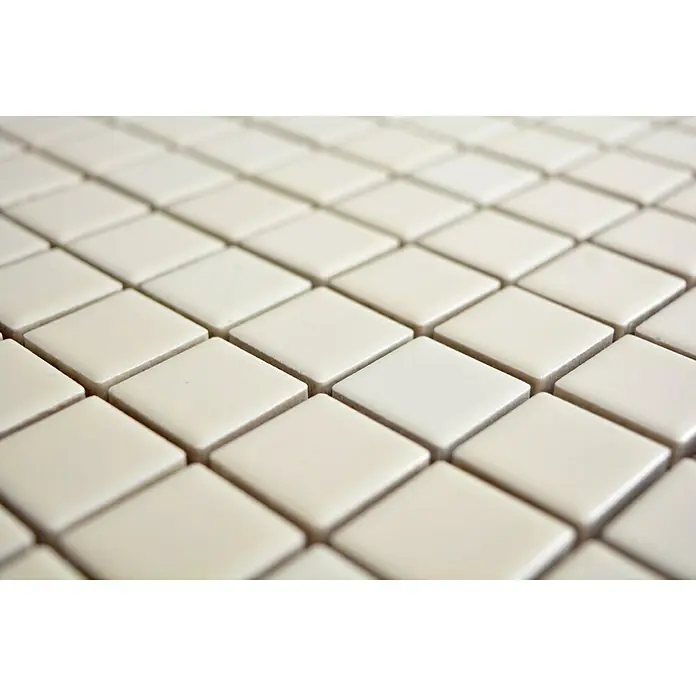 Mozaïektegel vierkant Uni CG 164 - 29,8 x 29,8 cm, Beige, Glanzend - Close-up