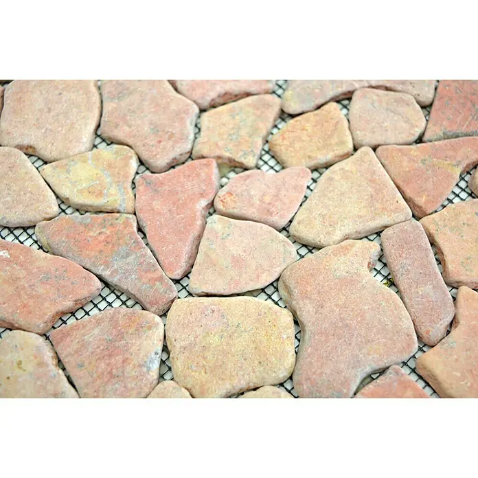 Mozaik pločica Mramor - 30,5 x 30,5 cm, Crvene boje, Mat - Detaljan prikaz