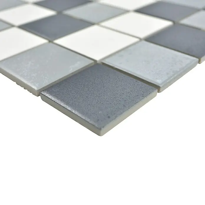 Mozaïektegel vierkant Antislip CD 216 - 30,6 x 30,6 cm, Grijs/Zwart, Mat - Close-up