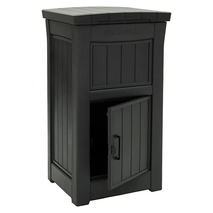 Keter Paketbox ParcelDropBox - 62,1 x 53,6 x 112 cm, Grau - Vorderansicht