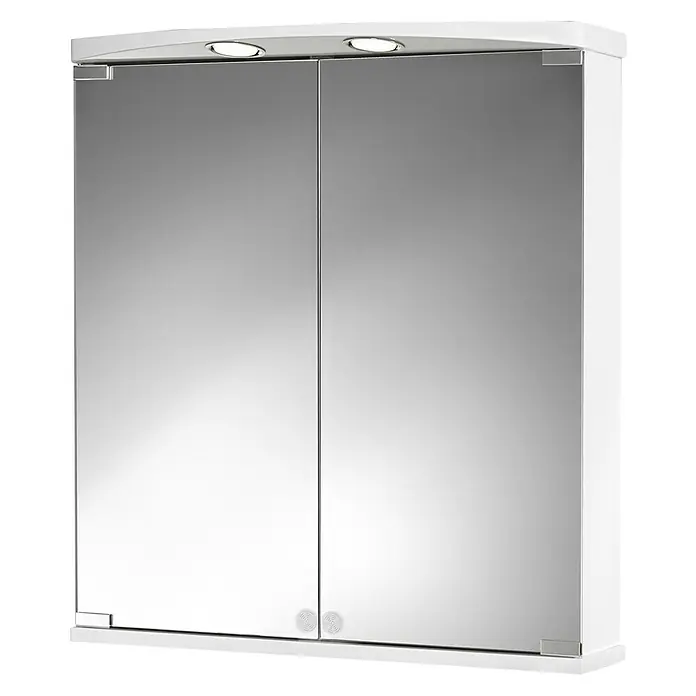 Jokey Kupaonski ormarić s LED ogledalom - Š x V: 60 x 65,9 cm, S osvjetljenjem, MDF, Bijele boje