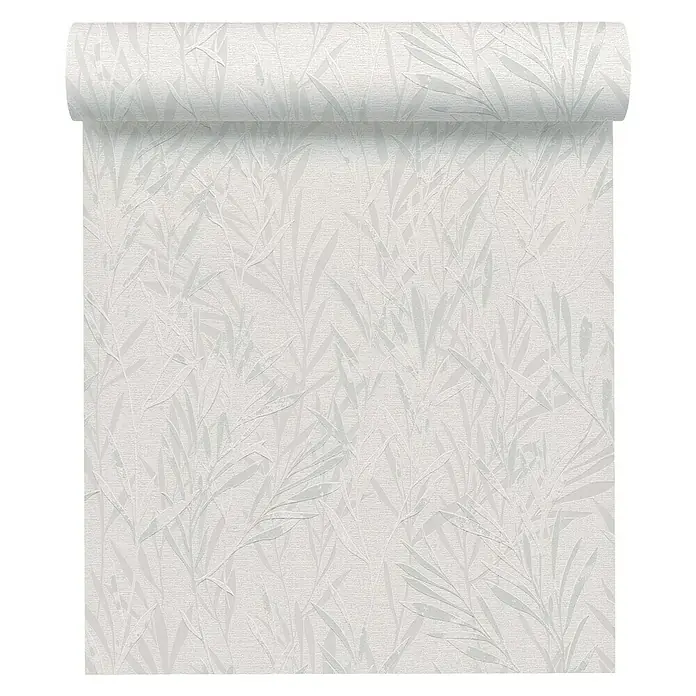 AS Creation Flavour Vliestapete - Weiß/Grau, Floral, 10,05 x 0,53 m - Vorderansicht