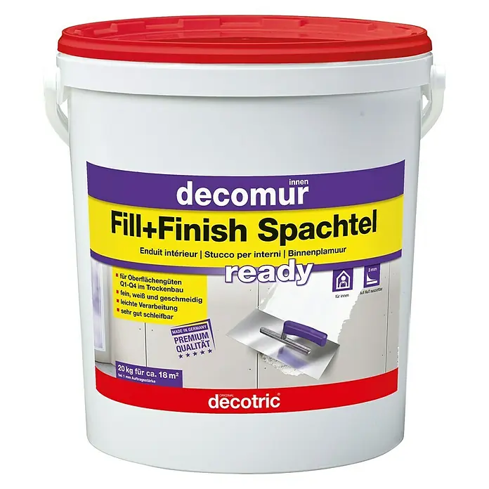 Decotric decomur Spachtel Fill+Finish ready - 20 kg - Vorderansicht