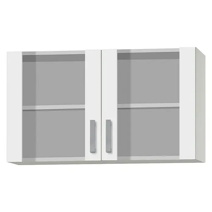 Optifit Oslo Glas-Hängeschrank - 34,6 x 100 x 57,6 cm, Weiß