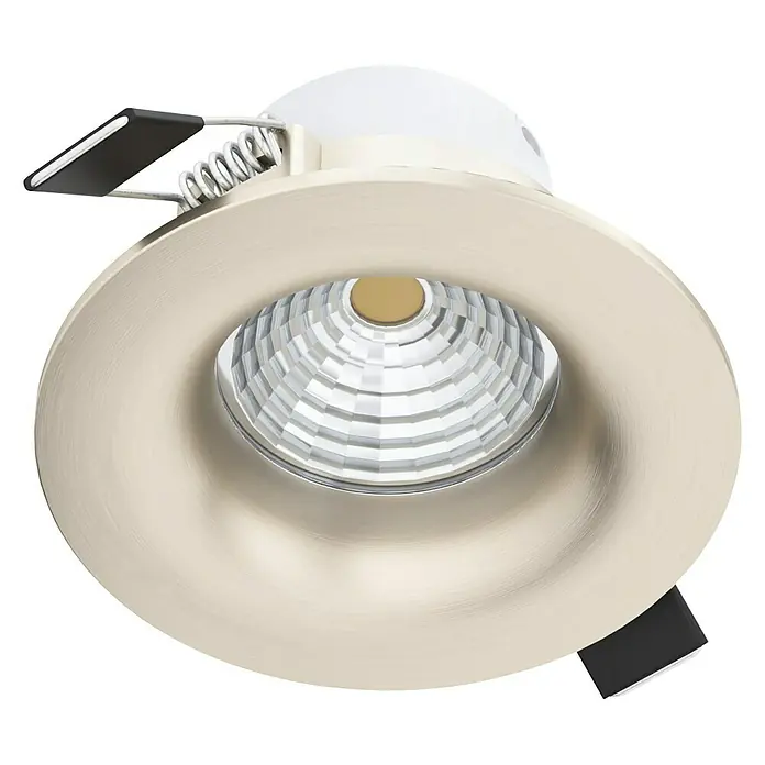 Eglo LED-Einbauleuchte rund Saliceto - 6 W, Ø x H: 8,8 x 4,2 cm, Nickel matt, Warmweiß