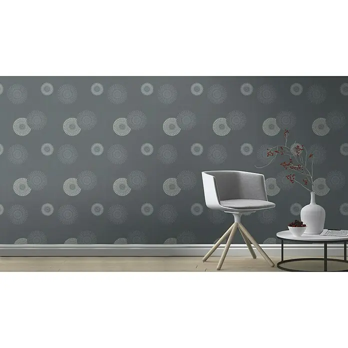 Rasch Tapetenwechsel Vliestapete - Dunkelgrau, Grafisch, 10,05 x 0,53 m