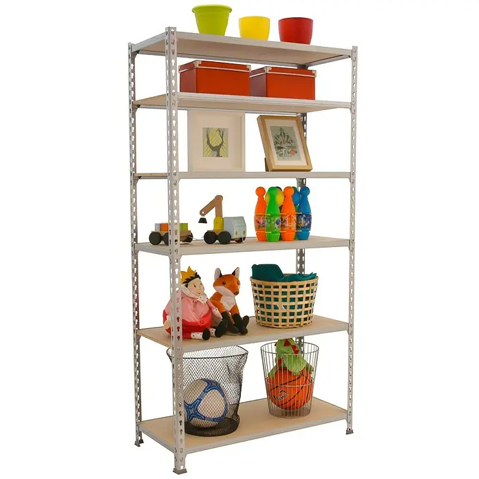 Simonrack Maderclick Estantería metálica - L x An x Al: 50 x 90 x 250 cm, Capacidad de carga: 150 kg/balda, Número de baldas: 6 ud., Galvanizado