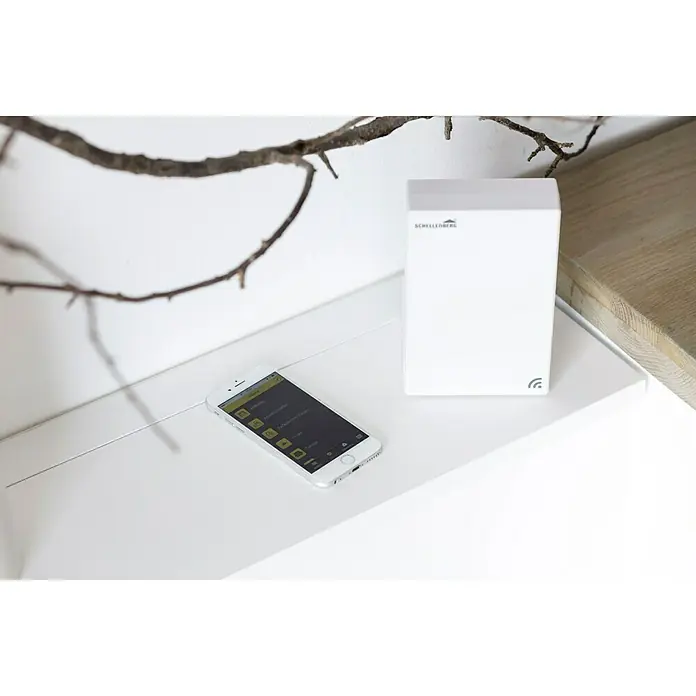 Schellenberg Smart Home Funk-Steuerzentrale SH1 - Reichweite ca.: 150 m (Freifeld), Weiß - Vorderansicht