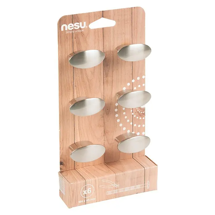 Nesu Set de tiradores para muebles 27416 - L x An x Al: 4 x 2 x 2,4 cm, Acero, Cromado