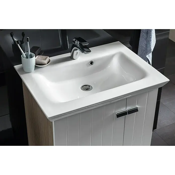 Camargue Polar Einbauwaschbecken - 49 x 66,5 cm, Keramik, Weiß