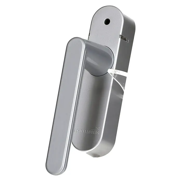 Schellenberg Smart Home Funk-Alarmgriff - DIN Anschlag: Links/Rechts, Silber - Vorderansicht