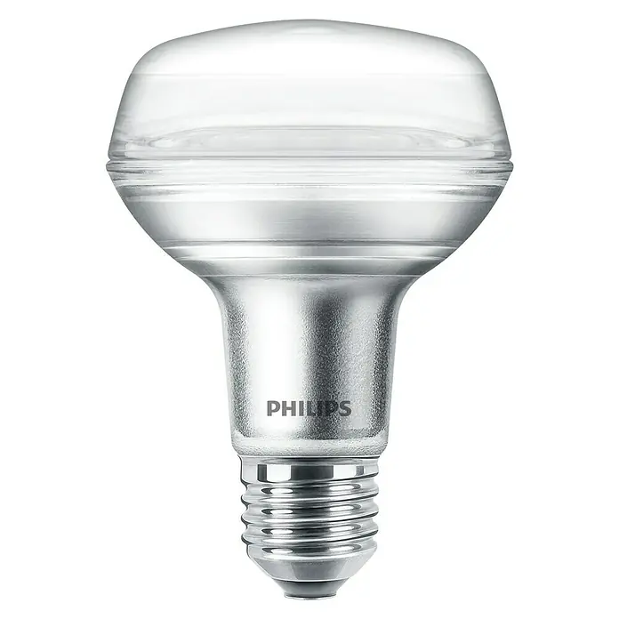 Philips Bombilla reflectora LED - 8 W, E27, 36 °, Color de luz: Blanco cálido, No regulable