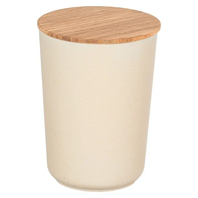Wenko Bote de cocina Bondy 0,7 l - L x An x Al: 10,5 x 10,5 x 14,5 cm, Bambú, Beige