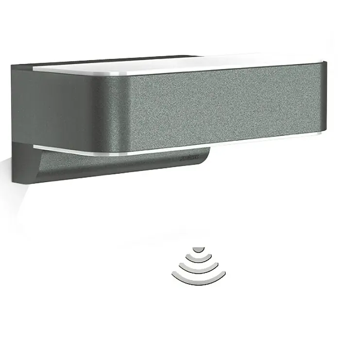 Steinel LED-Außenwandleuchte L 810 S ANT - 9,8 W, 145 x 230 x 91 mm, Anthrazit, Weiß, IP44 - Vorderansicht