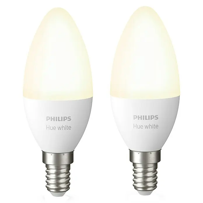 Philips Hue LED žarulja - E14, 5,5 W, Topla bijela, Može se prigušiti, 2 kom - Pogled sprijeda