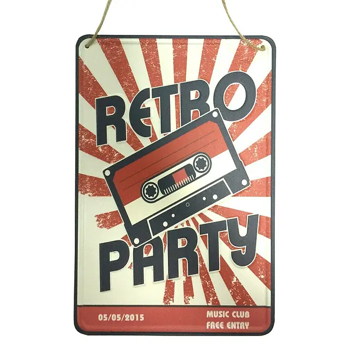 Placa metálica Vintage - Deportes, 20 x 30 cm