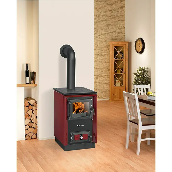 Justus Küchenherd Rustico-50 2.0 - 7 kW, Raumheizvermögen: 144 m³, Bordeaux - Stimmungsaufnahme