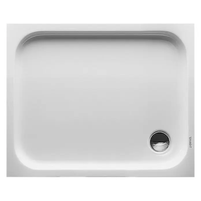 Duravit D-Code Duschwanne - L x B: 100 x 80 cm, Kunststoff, Weiß, Mit Antirutsch-Oberfläche, Rechteckig - Ansicht von oben