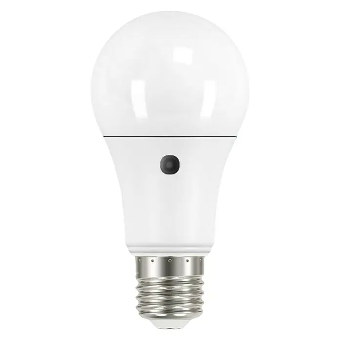 Garza Bombilla LED con sensor crepuscular - 10 W, E27, Color de luz: Blanco neutro, No regulable, Redonda
