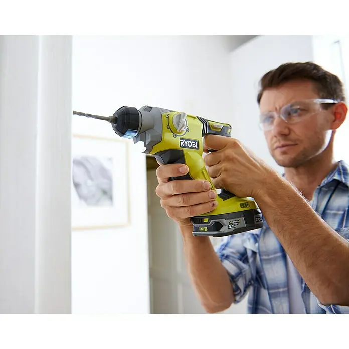 Ryobi ONE+ Akku-Kombihammer R18SDS-125S - 18 V, Li-Ionen, 2,5 Ah, 1 Akku - Vorderansicht
