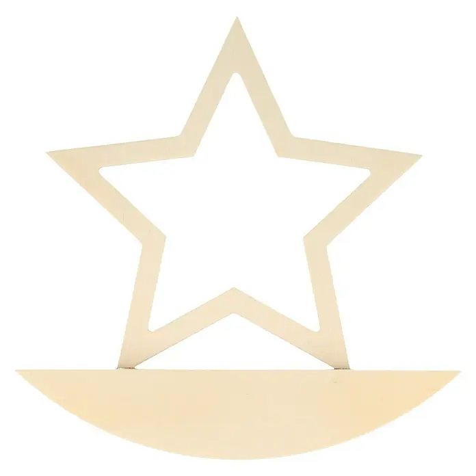 Artemio Pieza decorativa Balancín estrella - 1 ud., Madera, 4 x 20 cm