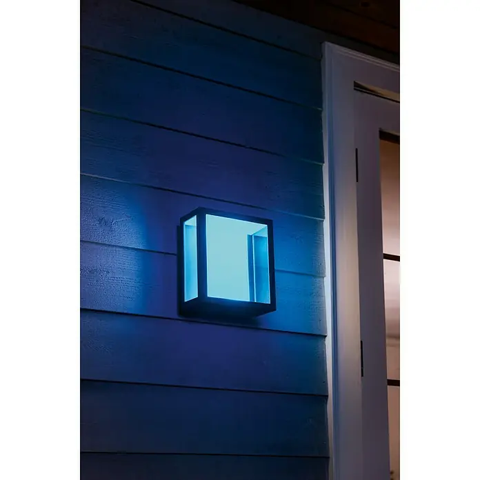 Philips Hue Aplique exterior LED Impress cuadrada - 8 W, 11,7 x 19 x 24 cm, Negro, IP44