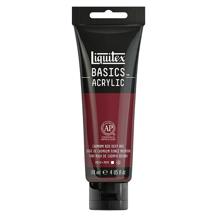 Liquitex Basics Akrilna boja - Boja: Tamna kadmij crvena, 118 ml, Tuba - Pogled sprijeda