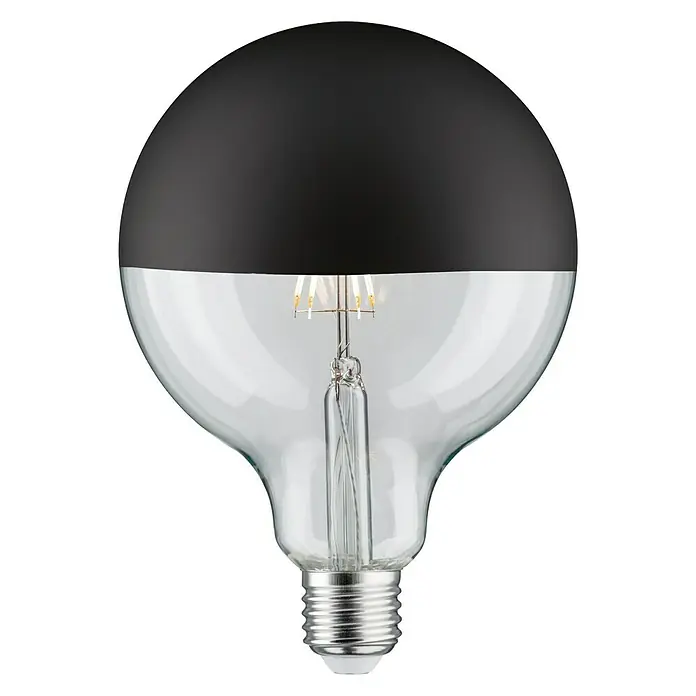 Paulmann LED-Leuchtmittel - E27, Warmweiß, Klar/Schwarz, G125, Matt - Vorderansicht