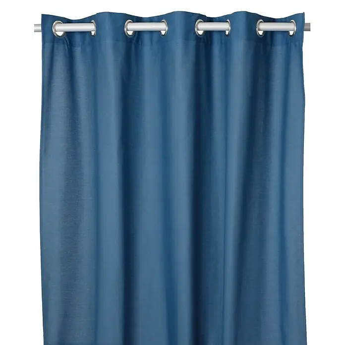Cortina con ollaos Panamá - 140 x 260 cm, 100% algodón, Azul