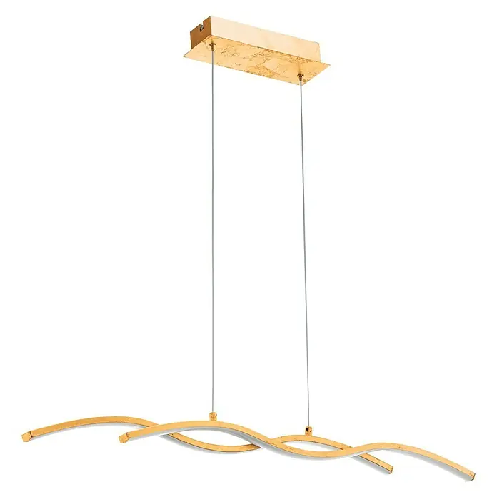 Eglo Miraflores Lámpara colgante LED - 17 W, L x An x Al: 8 x 86,5 x 120 cm, Oro, Blanco cálido