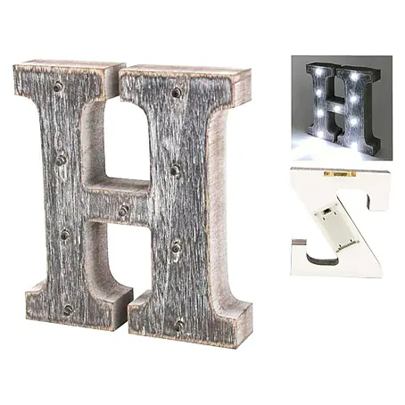 Letra LED de madera