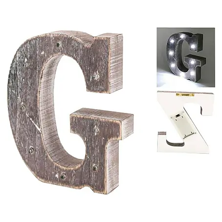 Letra LED de madera