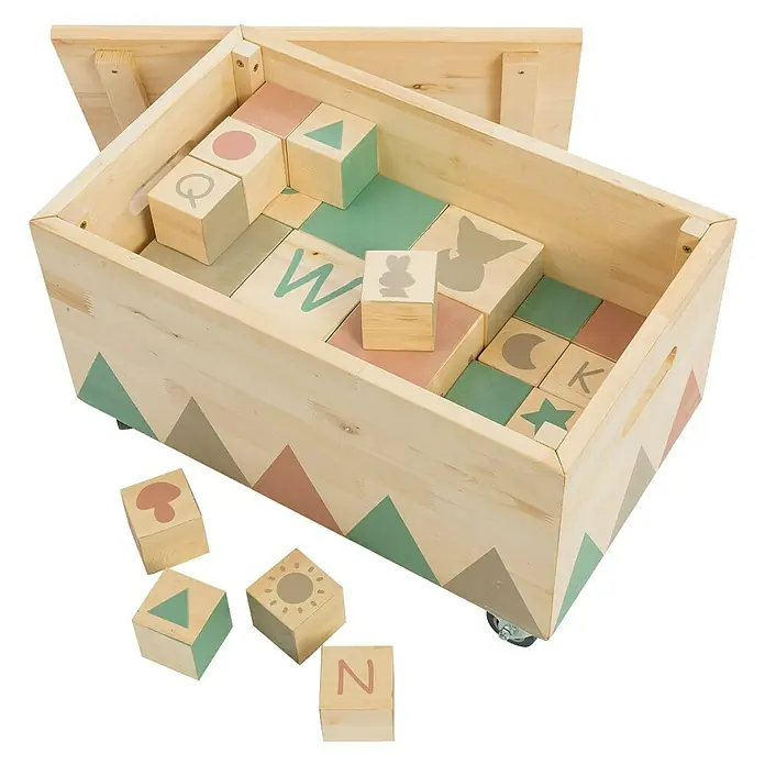 Muddy Buddy Spielzeugkiste Treasure Hunter - L x B x H: 50 x 30 x 32 cm, Natur - Ansicht von oben