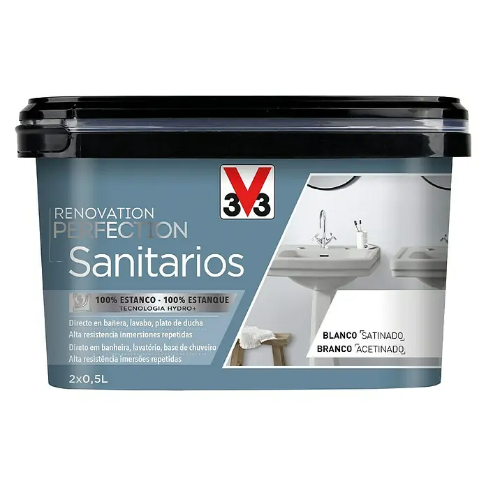 V33 Esmalte Sanitarios Renovation Perfection - Blanco, 1 l