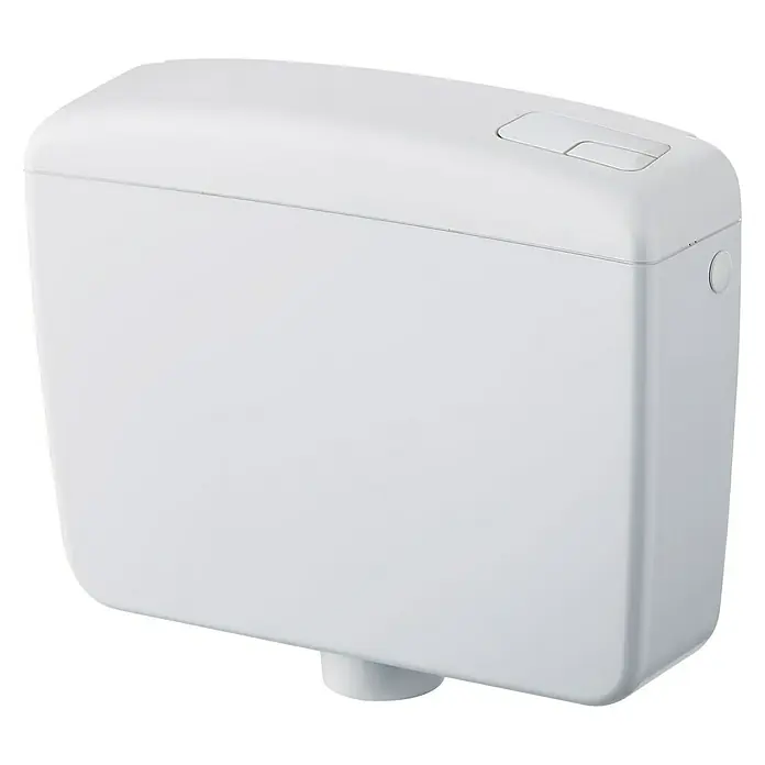 Spülkasten Compact - Weiß, Spülmenge: 3-7 l, 12,5 x 44 x 34,5 cm - Rechte Seitenansicht