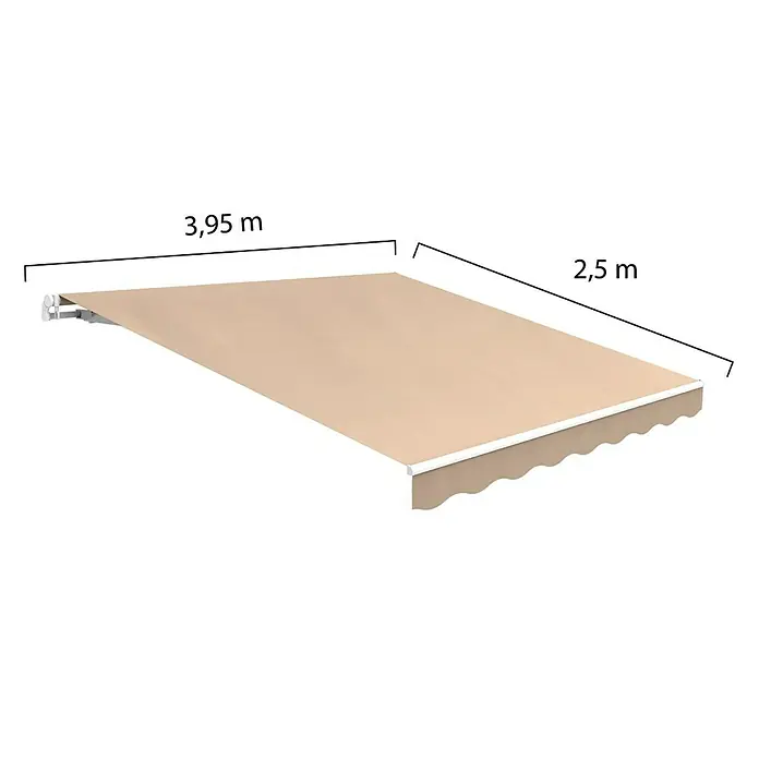 SmartSun Toldo de brazos articulados Easy Lite - Beige arena, Ancho: 4 m, Caída: 2,5 m