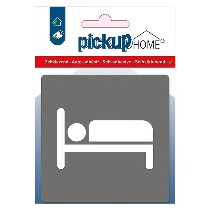 Pickup Etiqueta adhesiva - L x An: 9 x 9 cm, Dormitorio, Gris