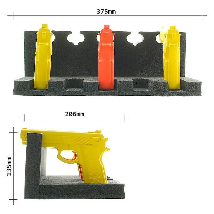 Rottner Kurzwaffenhalter - L x B x H: 20 x 37,5 x 13,5 cm, Geeignet für: Max. 5 Kurzwaffen ohne Munition