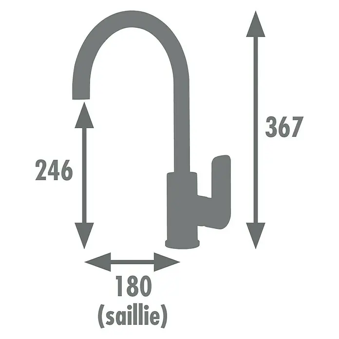 Rousseau Grifo de cocina Milk - Grafito, Mate, Permite ahorrar agua