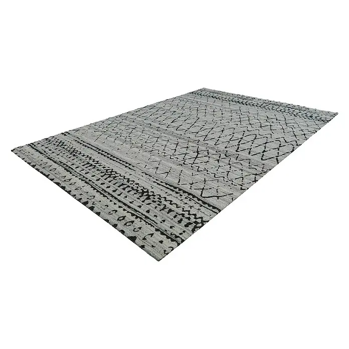 Kayoom Flachgewebeteppich Phönix - Natur/Creme, 170 x 120 cm, 75 % Wolle, 20 % Baumwolle, 5 % Polyester - Linke Seitenansicht
