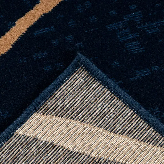 Kayoom Kurzflorteppich Vancouver 110 - Dunkelblau, 150 x 80 cm, 100 % Polypropylen - Detailaufnahme