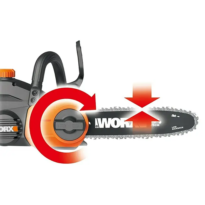 Worx Akku-Kettensäge WG322E - 20 V, Li-Ionen, 2 Ah, 1 Akku, Schwertlänge: 25 cm - Anwendungsbeispiel