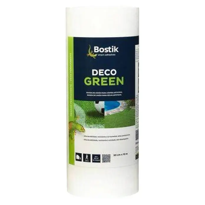 Bostik Banda de fijación Deco Green - 10 m x 30 cm, Blanco, Césped