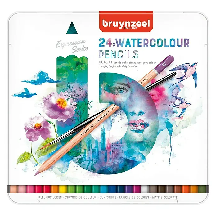 Talens Bruynzeel Set de lápices de dibujo Watercolour - 24 ud., Multicolor