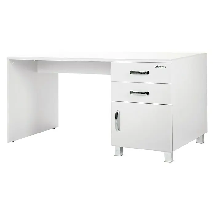Phönix Miami Schreibtisch - L x B x H: 150 x 70 x 74 cm, Weiß - Vorderansicht