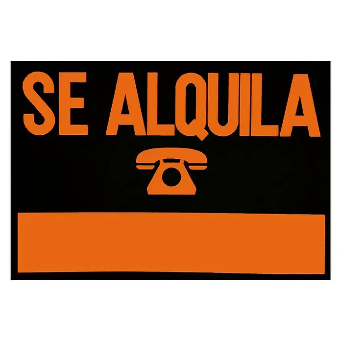Cartel - Naranja/Negro, Se alquila